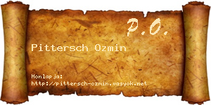 Pittersch Ozmin névjegykártya