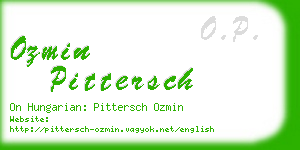 ozmin pittersch business card